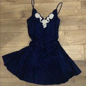 Vintage Blue Velvet Skater dress